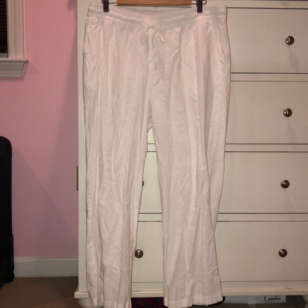 White Flowy Pants.